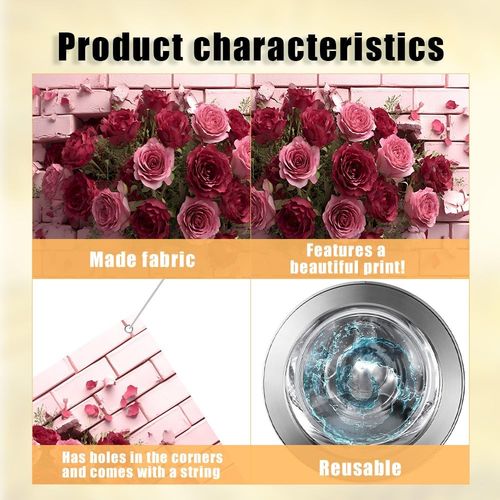 Rose Flower Garage Door Banner Pink Brick Floral Garage Banner Cover Backdrop XS — image 5