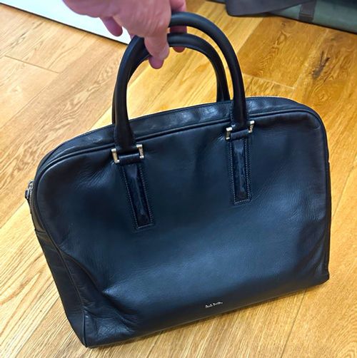 Paul Smith Men’s Black Leather Zip Briefcase/Document Case Double Handles x Cond