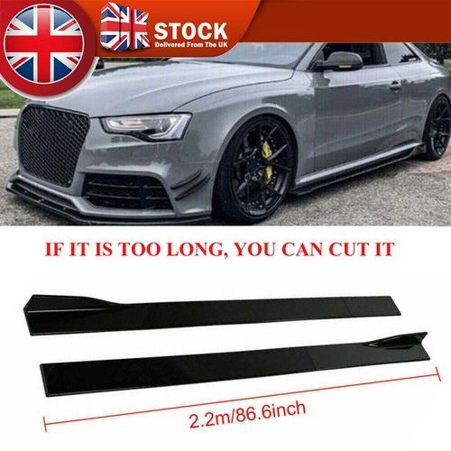 86.6'' Gloss Black Side Skirts Rocker Splitters Lip For AUDI A3 A4 A5 A6 A7 TT