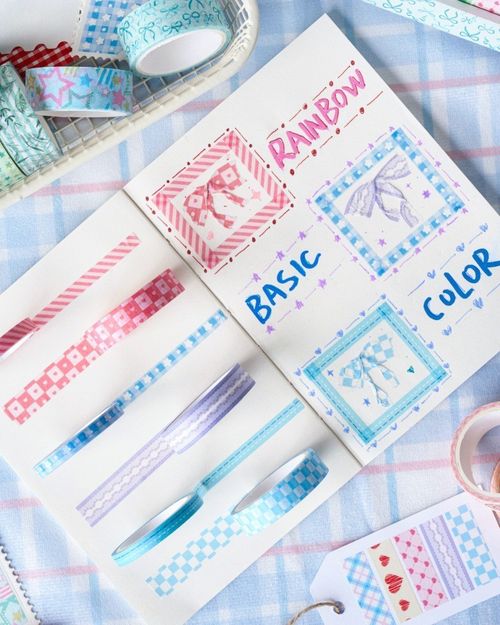 Cute 30 Rolls Washi Tape Set DIY Scrapbooking Paper Adhesive Children Rainbow — image 3