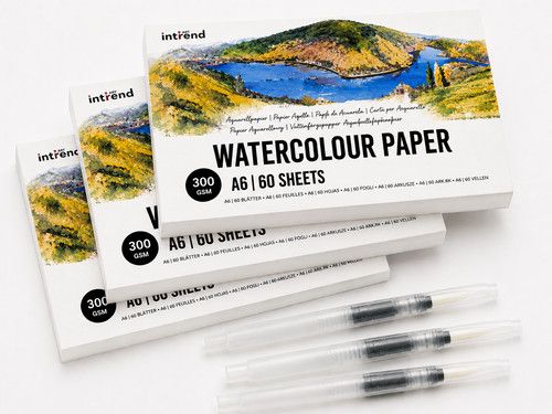 A6 Watercolour Paper Pad 300gsm 60 Sheets Water Tank Brush Artist Drawing