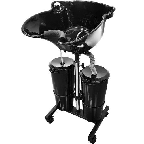 Height‑Adjustable Salon Hair‑Wash Basin, Portable Sink Matched with Water Bucket