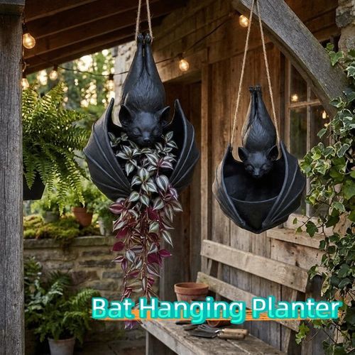 Gothic Creative Bat Hanging Planter Plastic Bat Wing Flowerpot Garden Decor NEW — image 1