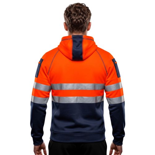 Hi Viz Vis High Visibility Safety Work Security Pocket Pullover Hoody Sweatshirt — image 3