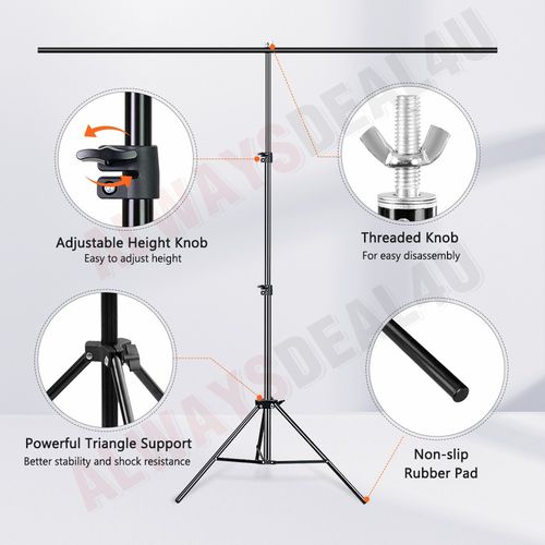 Collapsible T Shape Backdrop Stand Kit Blue Green Screen Photo Studio Background — image 4