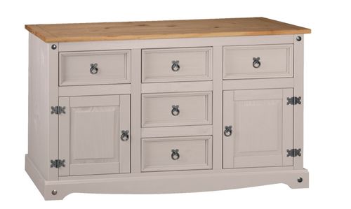 Corona Sideboard Grey 2 Door 5 Drawer Large - Mexican Solid Pine — image 6