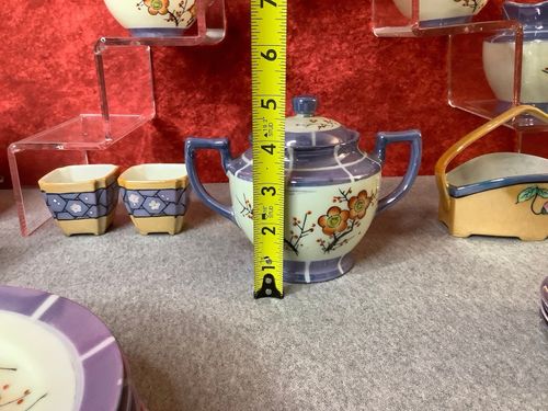 Lot of VTG 1920/30s Japanese Takito Lusterware Cherry/Plum Blossom Tea Pieces — image 13