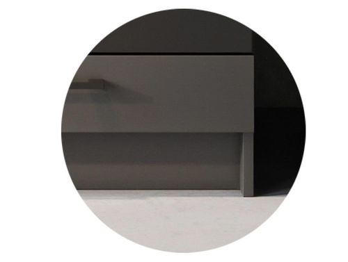 Kitchen Cabinets 5 Units Complete Kitchenette Small Set 180cm Black Grey Lina — image 16
