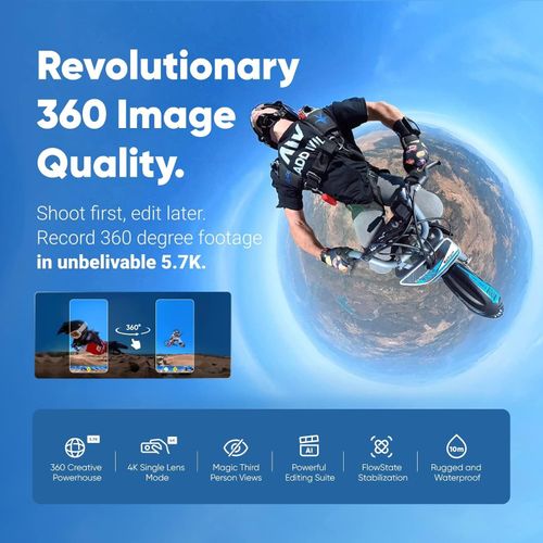 Insta360 X3 5.7K 360 AI Action Camera 4k Waterproof Touchscreen  — image 6