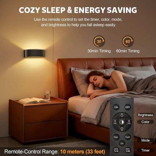 2X Wireless RGB LED Wall Light Dimmable Up/Down Wall Sconce Motion Sensor Indoor — image 11