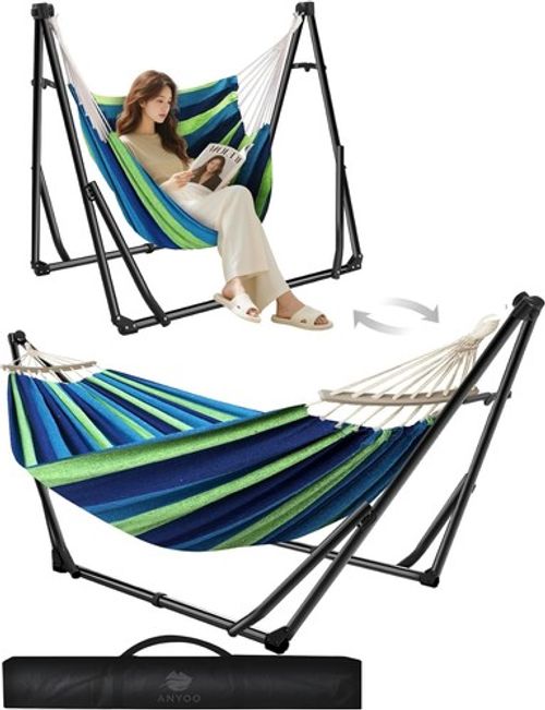 Hammock & Hanging Chair with Foldable Portable Stand, Indoor/Outdoor Easy Setup
