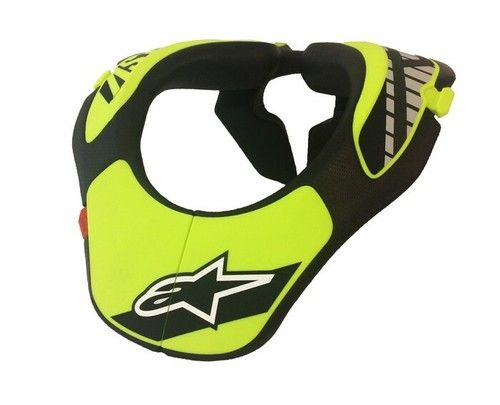 ALPINESTARS KIDS YOUTH NECK SUPPORT BLACK YELLOW BRACE MOTOCROSS MX BMX MTB NEW
