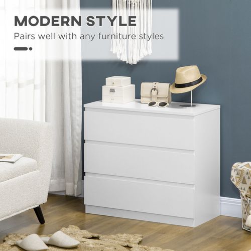 3 Drawer Chest of Drawers Bedroom Storage Dresser Cabinet White Modern Unit — image 4
