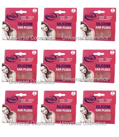 7 Pairs Hush Plugz Silicone Ear Plugs Earplugz Defenders Sleep Noise- GENUINE