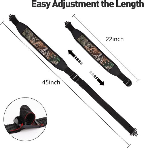 Camouflage 2 Points Rifle Gun Sling with Swivels Durable Shoulder Padded Strap — image 6