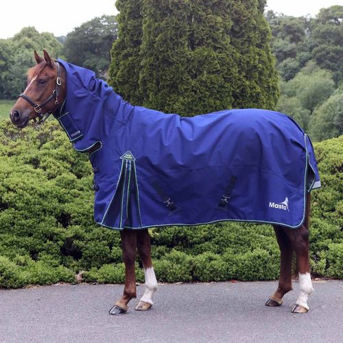 Fieldmasta 100g Lightweight Combo Neck Turnout Rug Navy Blue — image 2