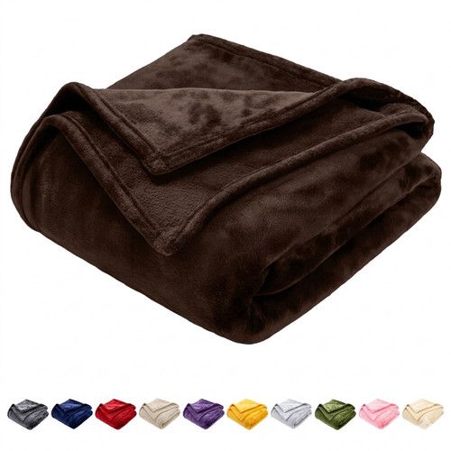 Extra Large Fleece Blanket Sofa Bed Mink Throw Faux Fur Blankets Warm Travel UK