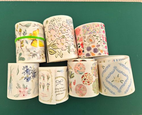 Branded Floral Washi Tape  Rolls Set, Multicolour Flowers & Plants Pattern Lot