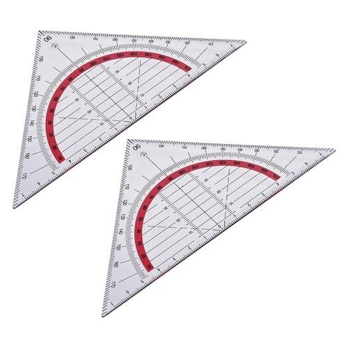 Triangle Ruler Square Set 90mm 45 Degree Plastic Stationery Math Geometry 2Pcs