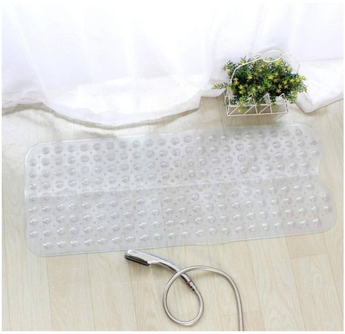 Non Slip Shower Mat Extra Long 100x40cm Clear Bath Mat Anti Mould Suction Cups — image 2