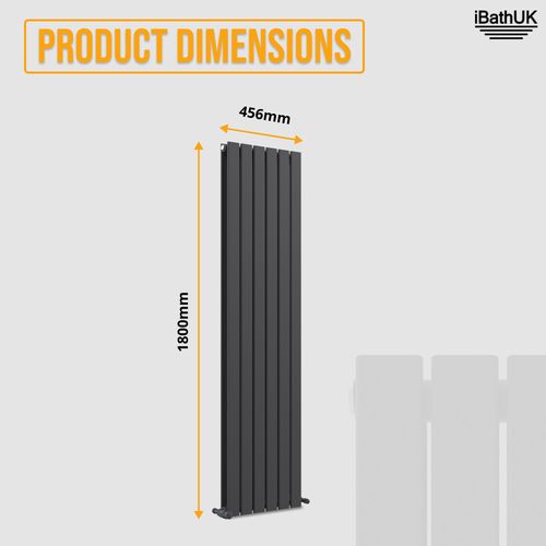 Double Vertical Radiator Designer Flat Panel Columns Rad Anthracite 1800x456mm — image 5