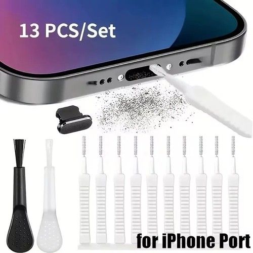 Cleaner Kit Mobile Phone Cleaning Kit Charging Port Dust Plug Cleaner Brush 13Pc