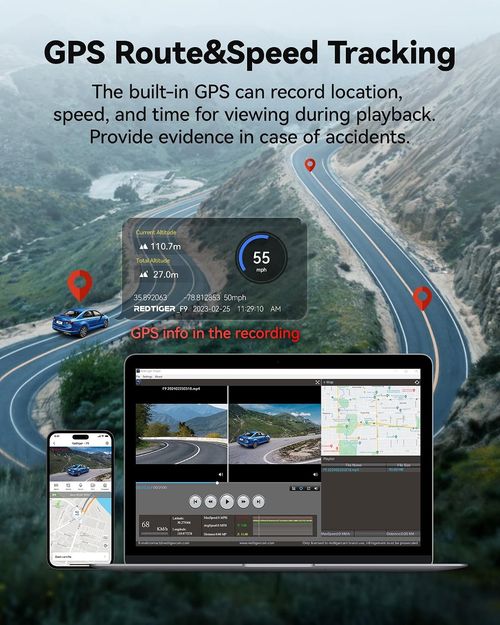 REDTIGER 4K Dash Cam Front and Rear Dash Camera With 5.8GHz WiFi GPS — image 5