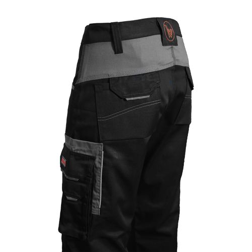 Work Trousers Men's Heavy Duty Cargo Black & Grey Combat Pants with Multi Pocket — image 8