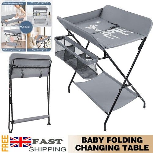 Folding Baby Changing Unit Table Station Changer Bed Storage Nursery Care Table