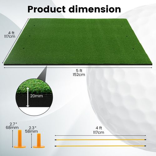 Golf Hitting Mat Artificial Turf Mat Indoor Outdoor Golf Practice Grass Mat — image 2