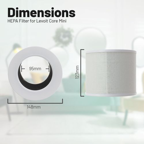 HEPA Carbon 3-in-1 Filter Cartridge 2 Pack Compatible for Levoit Core Mini-RF — image 6