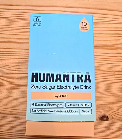 HUMANTRA Zero Sugar Vegan Electrolyte Sachets Lychee 6, 24g