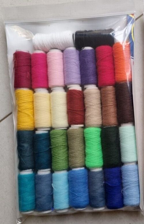30 acrylic yarns punch needle wool for coasters, badges, machine washable thread — image 1