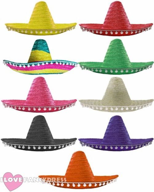 100 X MEXICAN SOMBRERO HAT WILD WESTERN BANDIT FANCY DRESS EVENT BULK JOB LOT