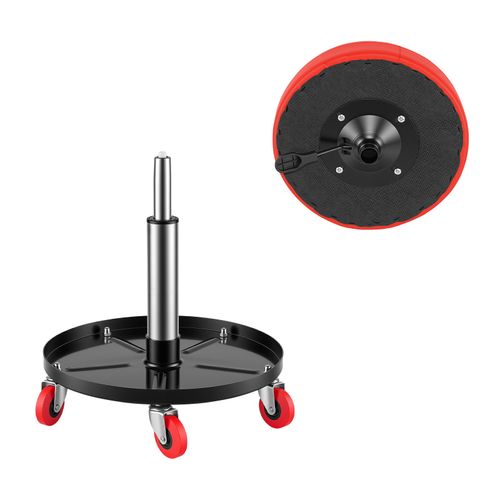 Rolling Mechanic Stool Adjustable Garage Seat 330 lbs Load with Wheels — image 14