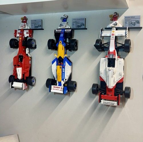 Wall Mount for Lego F1 Icons, 10330, 10353 & 11375 - 3 pack!