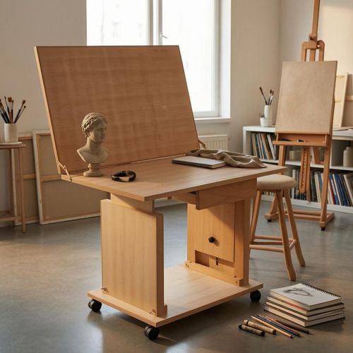 Adjustable Still Life Table Beech Wood Tilting Drawing Table for Sketching — image 2