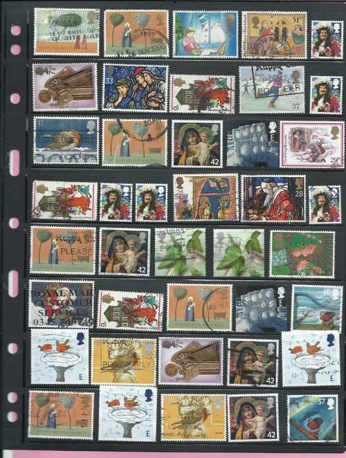 ~ 650 GB British CHRISTMAS HIGH VALUE stamps off paper. — image 11