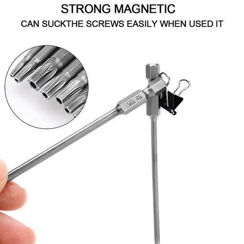 11X/10CM Long Reach Torx Star Hex Security Bit Set Tamper Proof Screwdriver Bits — image 3