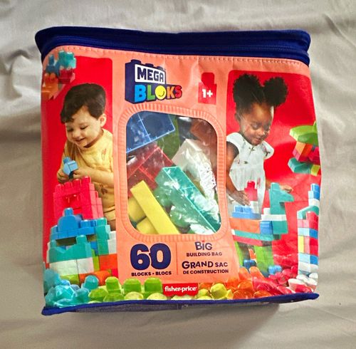MEGA BLOKS First Builders Big Building Bag 60-Piece Interlocking Blocks 1+ — image 1