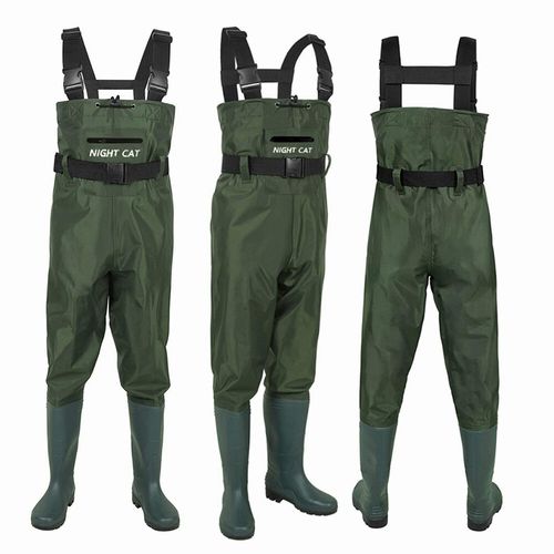 Chest Waders Waterproof PVC Size 7 7.5 8-12.5 Carp Fly Fishing Flood Lake Work — image 1