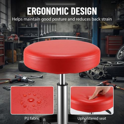 Rolling Mechanic Stool Adjustable Garage Seat 330 lbs Load with Wheels — image 8
