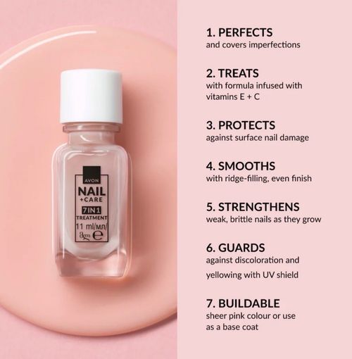 Avon Nail + Care 7 In 1 Nail Treatment Strengthener 11ML  - New Boxed Free Post — image 2