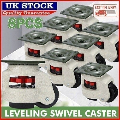 8PCS Heavy Duty Industrial Workbench Levelling Caster 2205lbs Workbench Wheels