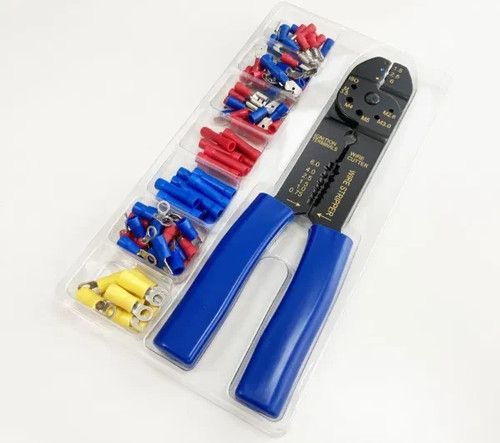 101 pc Cable Wire Electrical Terminal Kit Ratchet Crimper Plier Crimping Tool uk