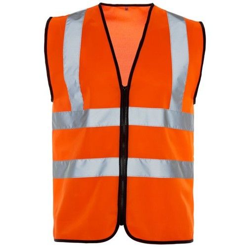Hi Vis High Viz Visibility Vest Waistcoat Safety Jacket Coat Yellow Orange Red