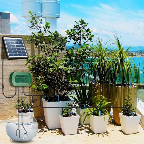 50FT Solar Irrigation System,Solar Drip Irrigation + 15 Drippers Watering System — image 13