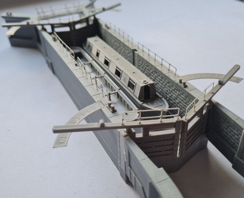 Model Railway Miniature Scenery Double Canal Lock kit 1.160 N Gauge Full kit