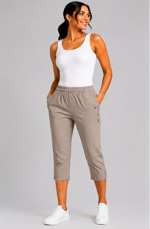 Ladies 3/4 Shorts Crops Womens Pedal Pushers Capri Pants Stretch Trousers UK NEW