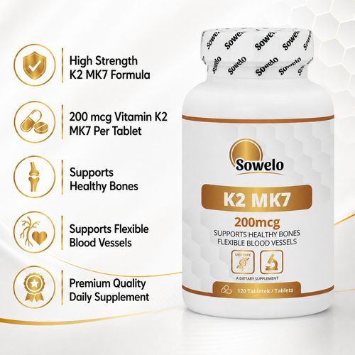 Vitamin K2 MK7 200 mcg – Tablets – High Strength – Bone & Heart Support – Sowelo — image 5